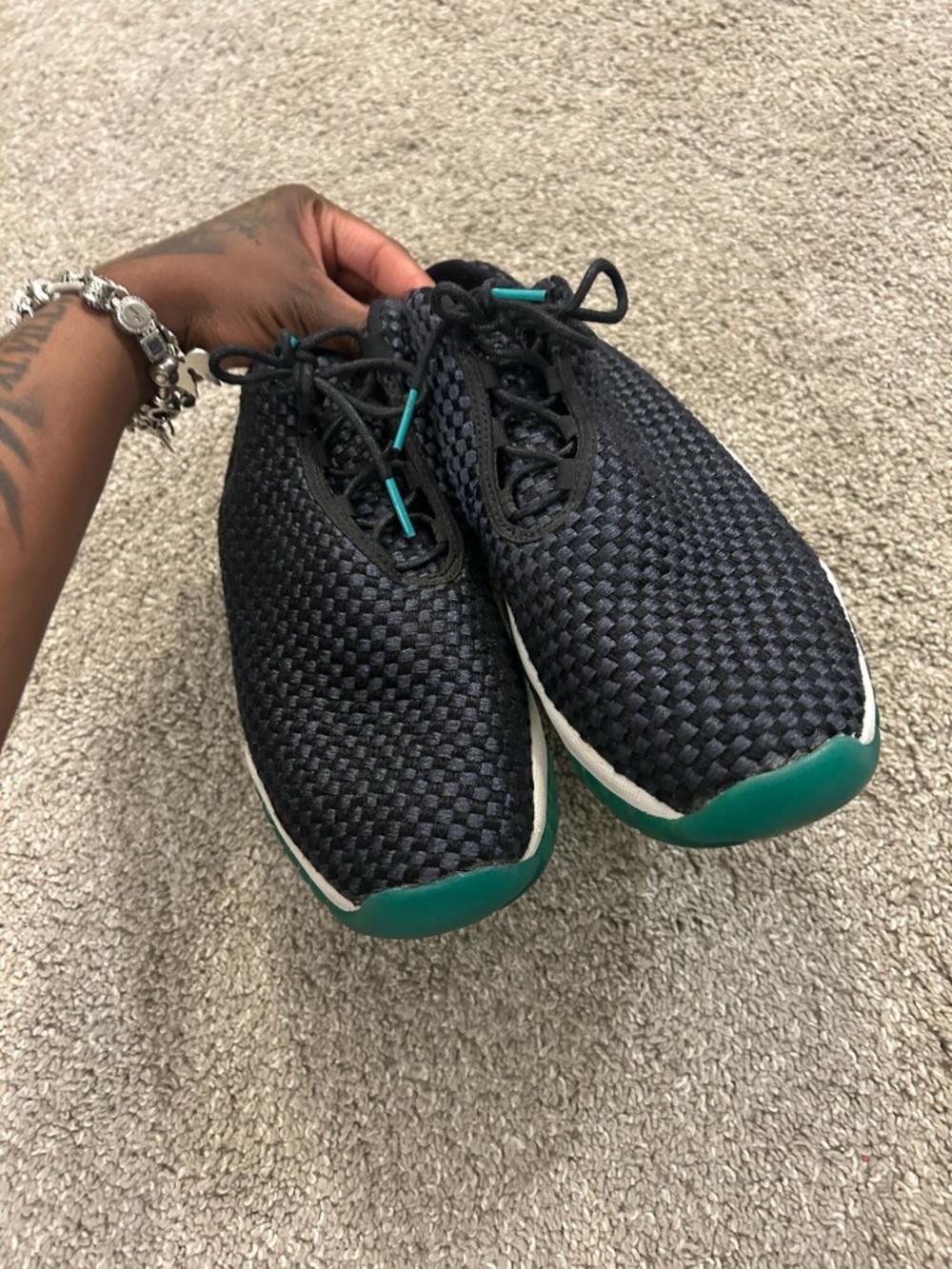 Nike Air Jordan Future Low GG Black Retro Teal RARE size 9Y - Picture 4 of 6
